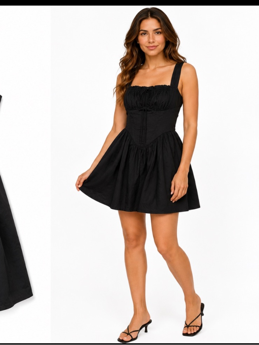 Forever 21 Black Pleated Mini Dress